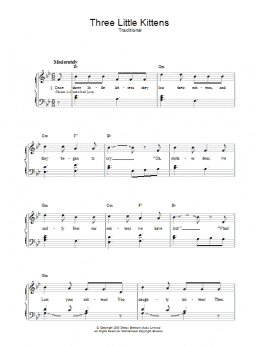 page one of Three Little Kittens (Piano, Vocal & Guitar Chords)
