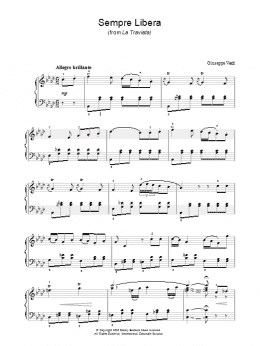 page one of Sempre Libera (from La Traviata) (Piano Solo)