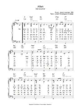 page one of Aften - Det Skumrer (Piano, Vocal & Guitar Chords)