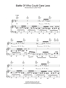 page one of Battle Of Who Could Care Less (Piano, Vocal & Guitar Chords)