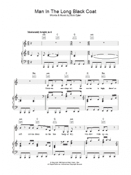 page one of Man In The Long Black Coat (Piano, Vocal & Guitar Chords)
