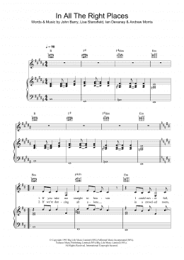page one of In All The Right Places (from Indecent Proposal) (Piano, Vocal & Guitar Chords)