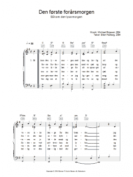 page one of Den Forste Forarsmorgenmorgen - Sa Kom Den Lyse Morgen (Piano, Vocal & Guitar Chords)