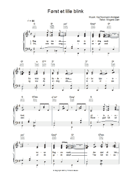 page one of Først Et Lille Blink (Piano, Vocal & Guitar Chords)