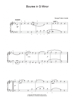 page one of Bouree In G Minor (Piano Solo)