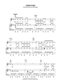 page one of Jokerman (Piano, Vocal & Guitar Chords)