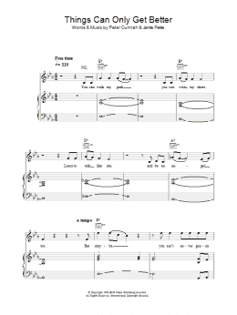 page one of Things Can Only Get Better (Piano, Vocal & Guitar Chords)