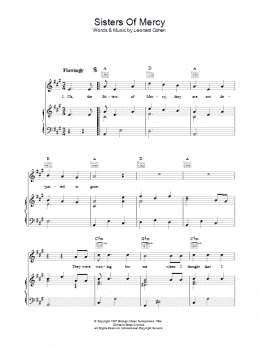 page one of Sisters Of Mercy (Piano, Vocal & Guitar Chords)