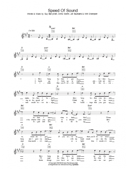 page one of Speed Of Sound (Lead Sheet / Fake Book)