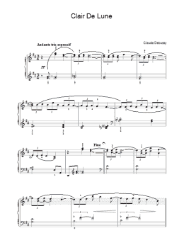 page one of Clair de Lune (abridged arrangement) (Piano Solo)