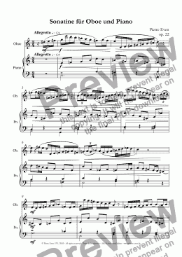 page one of Sonatina for Oboe and Piano, op. 22