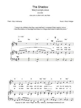 page one of The Shadow (Piano, Vocal & Guitar Chords)