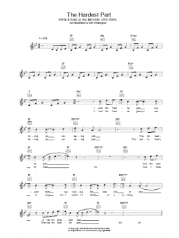 page one of The Hardest Part (Lead Sheet / Fake Book)