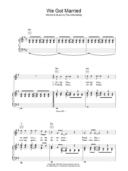 page one of We Got Married (Piano, Vocal & Guitar Chords)