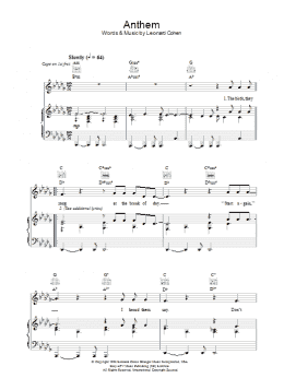 page one of Anthem (Piano, Vocal & Guitar Chords)