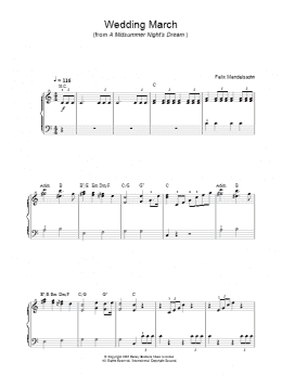 page one of Wedding March (Piano, Vocal & Guitar Chords)
