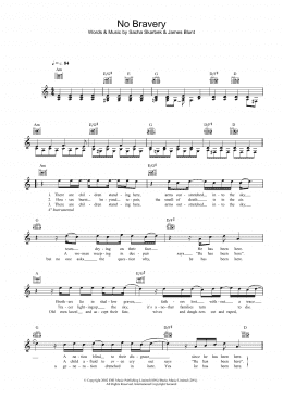 page one of No Bravery (Lead Sheet / Fake Book)