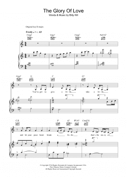 page one of The Glory Of Love (Piano, Vocal & Guitar Chords)