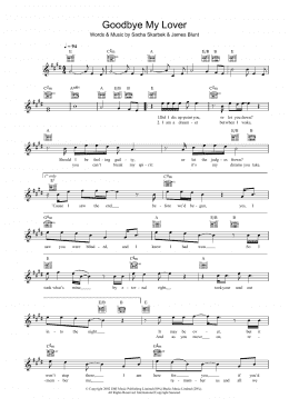 page one of Goodbye My Lover (Lead Sheet / Fake Book)