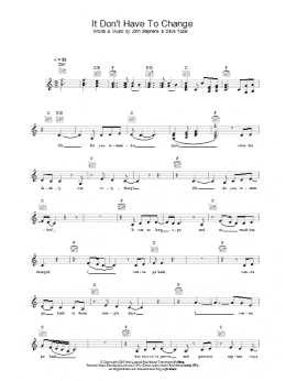 page one of It Don't Have To Change (Lead Sheet / Fake Book)