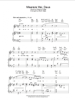 page one of Miserere (Piano, Vocal & Guitar Chords)