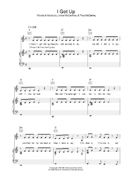 page one of I Got Up (Piano, Vocal & Guitar Chords)