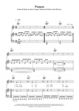 page one of Poison (Piano, Vocal & Guitar Chords)