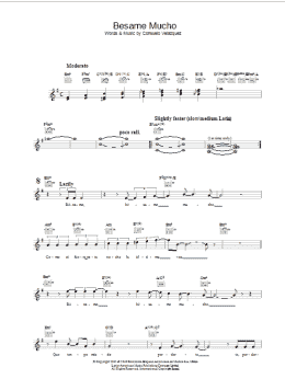 page one of Besame Mucho (Lead Sheet / Fake Book)