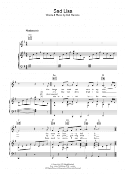 page one of Sad Lisa (Piano, Vocal & Guitar Chords)