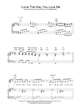 page one of I Love The Way You Love Me (Piano, Vocal & Guitar Chords)