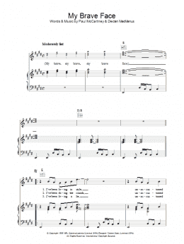 page one of My Brave Face (Piano, Vocal & Guitar Chords)