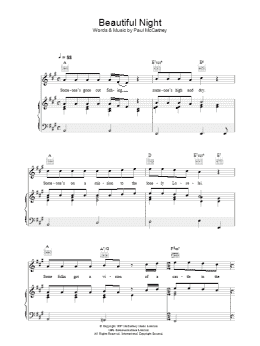page one of Beautiful Night (Piano, Vocal & Guitar Chords)