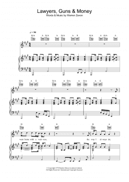 page one of Lawyers, Guns And Money (Piano, Vocal & Guitar Chords)