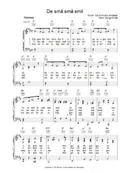 page one of De Sma Sma Smil (Piano, Vocal & Guitar Chords)