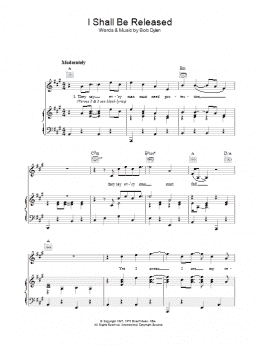 page one of I Shall Be Released (Piano, Vocal & Guitar Chords (Right-Hand Melody))