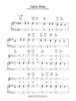 page one of Calico Skies (Piano, Vocal & Guitar Chords)
