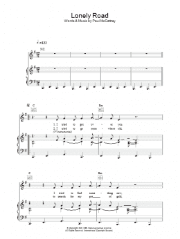 page one of Lonely Road (Piano, Vocal & Guitar Chords)