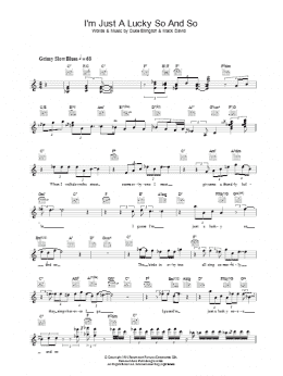 page one of I'm Just A Lucky So And So (Lead Sheet / Fake Book)