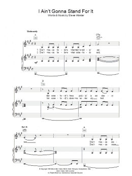 page one of I Ain't Gonna Stand For It (Piano, Vocal & Guitar Chords)