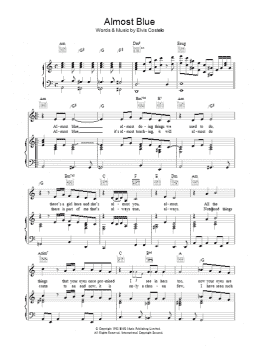 page one of Almost Blue (Piano, Vocal & Guitar Chords)