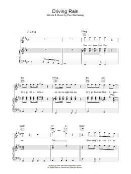 page one of Driving Rain (Piano, Vocal & Guitar Chords)