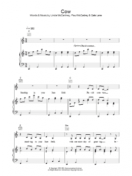 page one of Cow (Piano, Vocal & Guitar Chords)