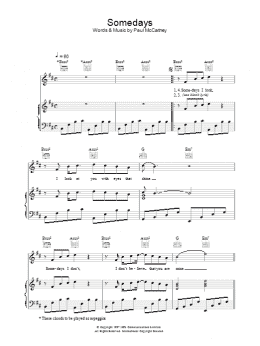 page one of Somedays (Piano, Vocal & Guitar Chords)