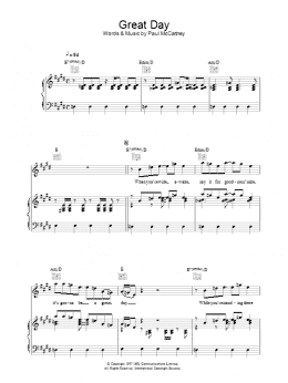 page one of Great Day (Piano, Vocal & Guitar Chords)