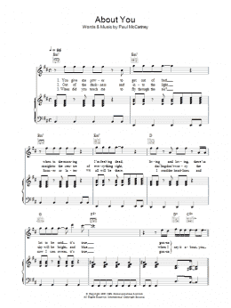 page one of About You (Piano, Vocal & Guitar Chords)