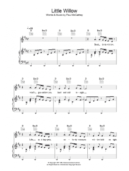 page one of Little Willow (Piano, Vocal & Guitar Chords)