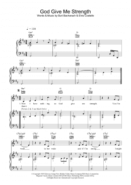 page one of God Give Me Strength (Piano, Vocal & Guitar Chords)