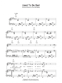 page one of Used To Be Bad (Piano, Vocal & Guitar Chords)