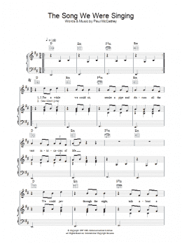 page one of The Song We Were Singing (Piano, Vocal & Guitar Chords)