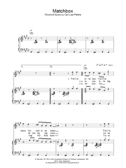 page one of Matchbox (Piano, Vocal & Guitar Chords)